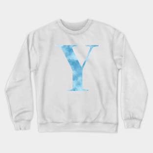 Clouds Blue Sky Initial Letter Y Crewneck Sweatshirt